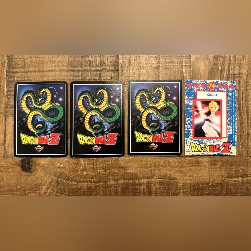 Lot of 4 Dragon Ball Z Series Cards - 1989, 2000, 2002 Pre owned good condition